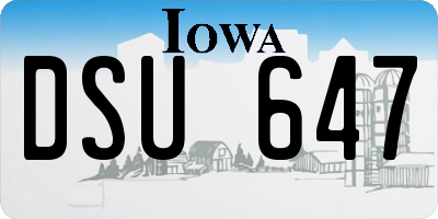 IA license plate DSU647