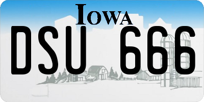 IA license plate DSU666
