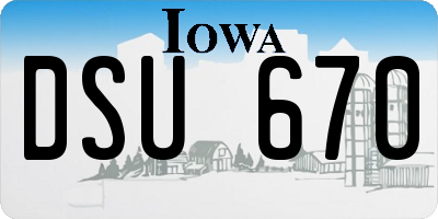 IA license plate DSU670