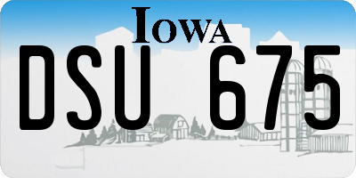 IA license plate DSU675