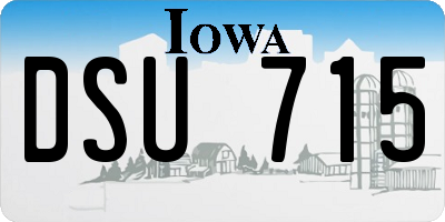 IA license plate DSU715