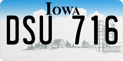 IA license plate DSU716