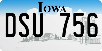 IA license plate DSU756
