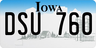 IA license plate DSU760