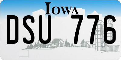 IA license plate DSU776