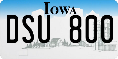 IA license plate DSU800