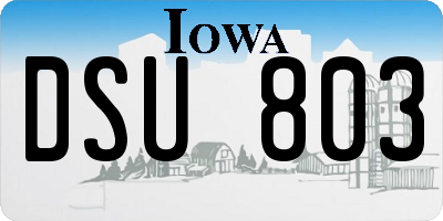IA license plate DSU803