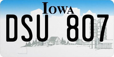 IA license plate DSU807