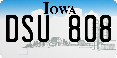 IA license plate DSU808