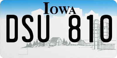 IA license plate DSU810