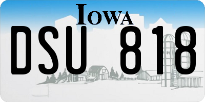 IA license plate DSU818