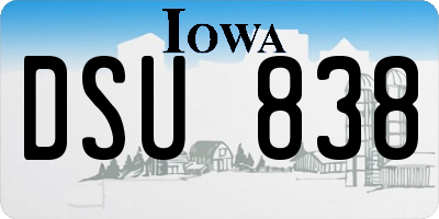 IA license plate DSU838