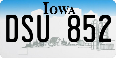 IA license plate DSU852