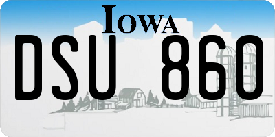 IA license plate DSU860
