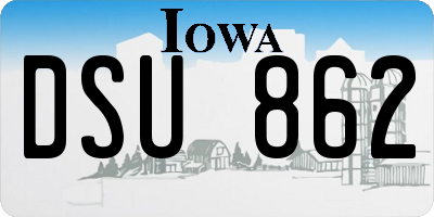 IA license plate DSU862