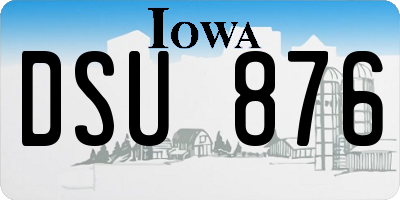 IA license plate DSU876