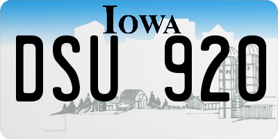 IA license plate DSU920