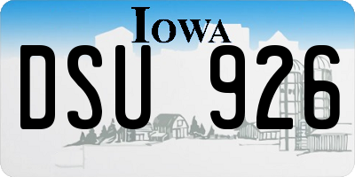 IA license plate DSU926