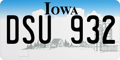 IA license plate DSU932