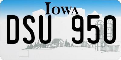 IA license plate DSU950