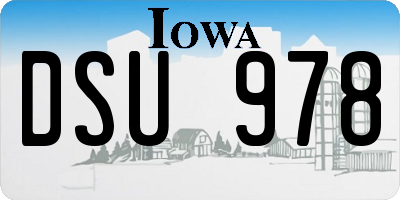 IA license plate DSU978