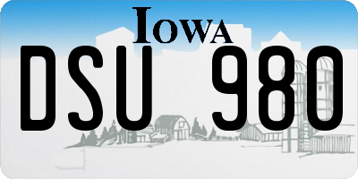 IA license plate DSU980