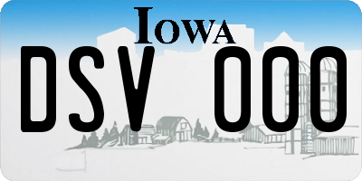 IA license plate DSV000