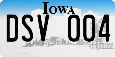 IA license plate DSV004