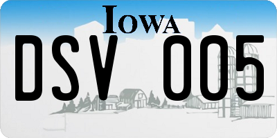 IA license plate DSV005