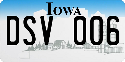 IA license plate DSV006