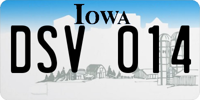 IA license plate DSV014