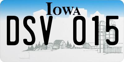 IA license plate DSV015