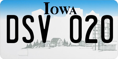 IA license plate DSV020