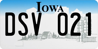 IA license plate DSV021