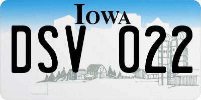 IA license plate DSV022