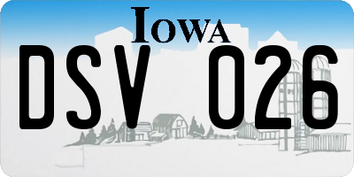 IA license plate DSV026
