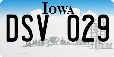 IA license plate DSV029