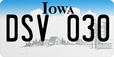 IA license plate DSV030