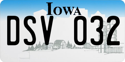 IA license plate DSV032
