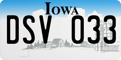IA license plate DSV033