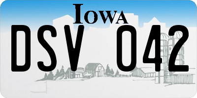 IA license plate DSV042