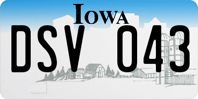 IA license plate DSV043