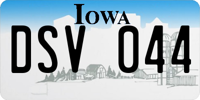 IA license plate DSV044