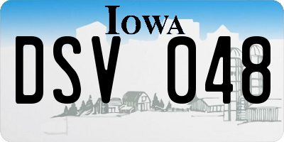 IA license plate DSV048