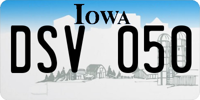 IA license plate DSV050