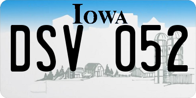 IA license plate DSV052