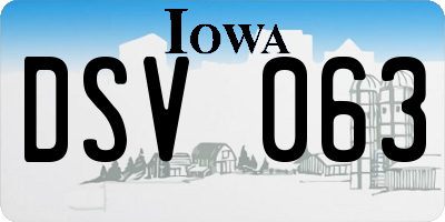 IA license plate DSV063