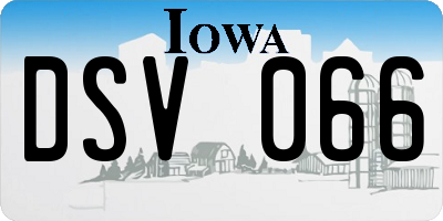 IA license plate DSV066