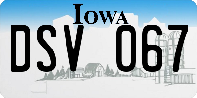 IA license plate DSV067