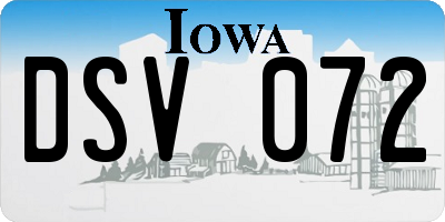 IA license plate DSV072